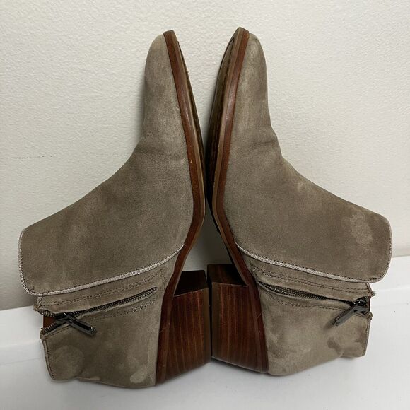 Sam Edelman Womens Petty Putty Beige Suede‎ Leather Zip Ankle Bootie sz 8.5 READ - Picture 3 of 9